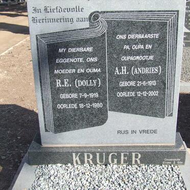 KRUGER A.H. 1913-2002 &amp; R.E. 1919-1980