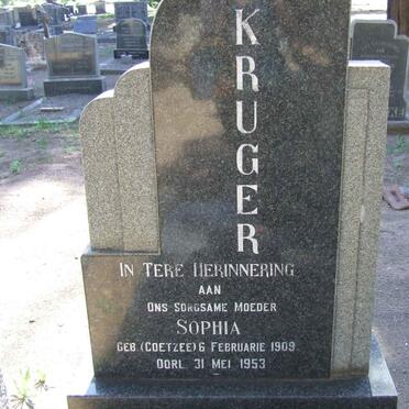 KRUGER Sophia nee COETZEE 1909-1953