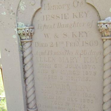KEY Jessie -1869 :: KEY Ellen Mary 1874-1875 :: KEY Edward 1880-1880