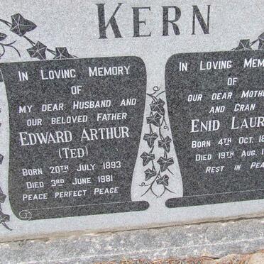 KERN Edward Arthur 1893-1981 &amp; Enid Laura 1894-1985