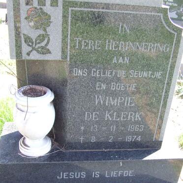 KLERK Wimpie, de 1963-1974