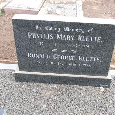 KLETTE Ronald George -1942 :: KLETTE Phyllis Mary 1911-1974