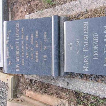 LEONARD Roy Woodyatt 1881-1960 &amp; Mary Dalgleish 1891-1986