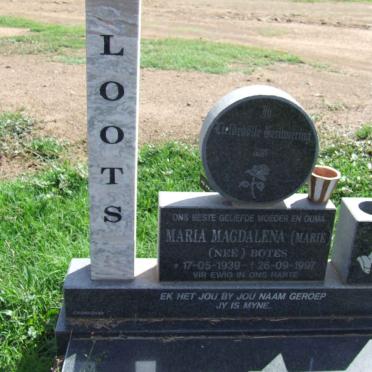 LOOTS Maria Magdalena nee BOTES 1939-1997