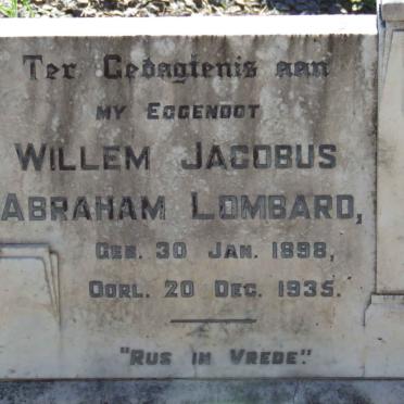 LOMBARD Willem Jacobus Abraham 1898-1935