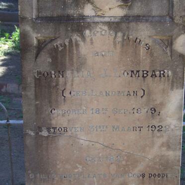 LOMBARD Cornelia J. nee LANDMAN 1879-1922