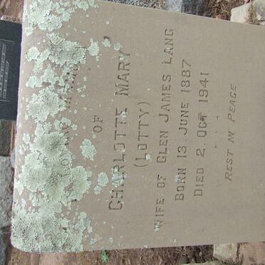 LANG Charlotte Mary 1887-1941