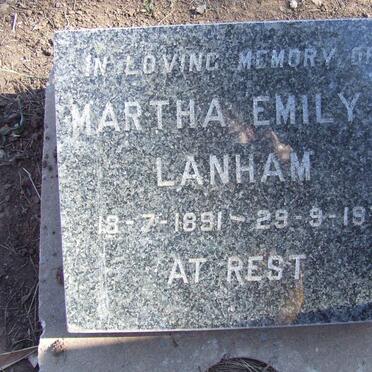 LANHAM Martha Emily 1891-1979
