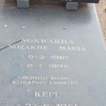 LALAPHI Nokwakha Nozakhe Maria 1961 - 1998 &amp; Kepu 1955 -