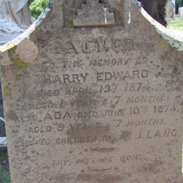 LANG Harry Edward -1874 :: LANG Ada -1874