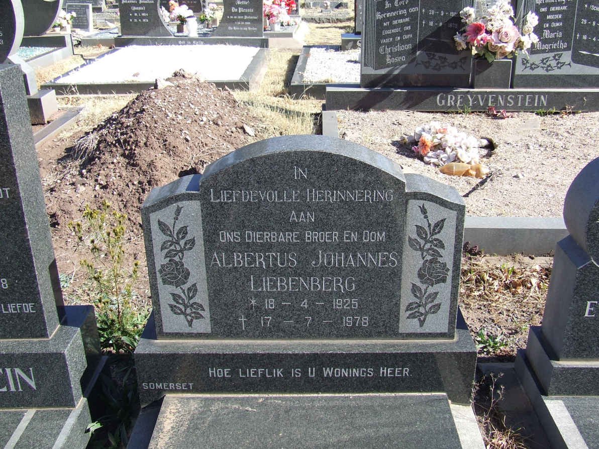 LIEBENBERG Albertus Johannes 1925-1978