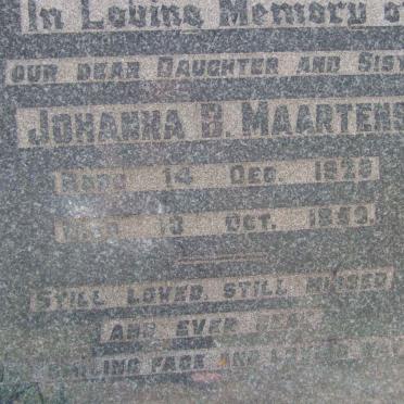 MAARTENS Johanna B. 1920-1950