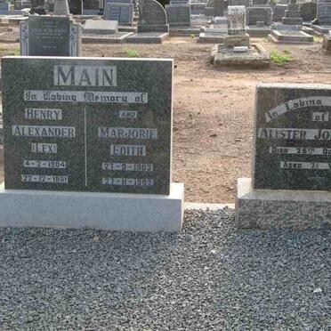 MAIN Henry Alexander 1904-1981 &amp; Marjorie Edith 1903-1992 :: MAIN Alister John -1947