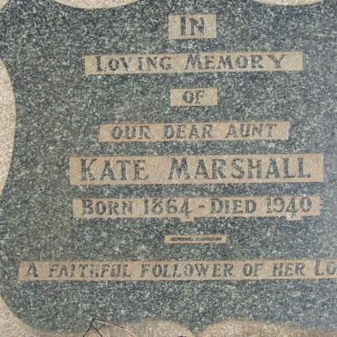 MARSHALL D.A.B. 1856-1933 &amp; Kate 1864-1940