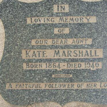 MARSHALL D.A.B. 1856-1933 &amp; Kate 1864-1940