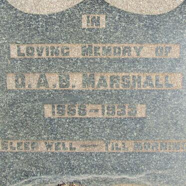 MARSHALL D.A.B. 1856-1933 