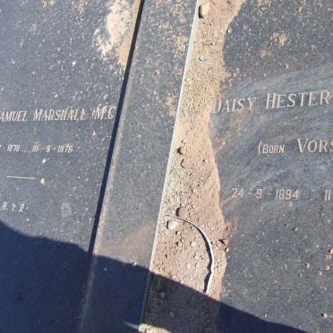 MARSHALL Samuel 1879-1976 &amp; Daisy Hester VORSTER 1894-1980