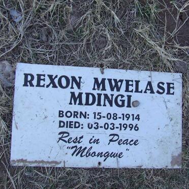 MDINGI Rexon Mwelase 1914-1996