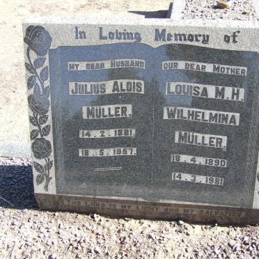 MÜLLER Julius Alois 1881-1957 &amp; Louisa M.H. Wilhelmina 1890-1981