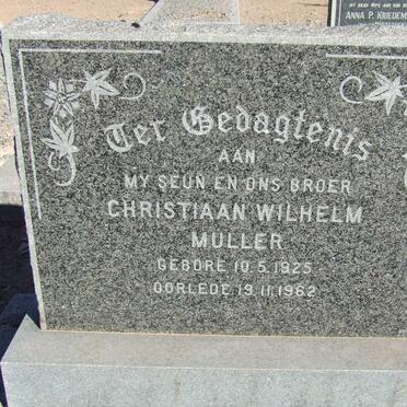 MULLER Christiaan Wilhelm 1925-1962