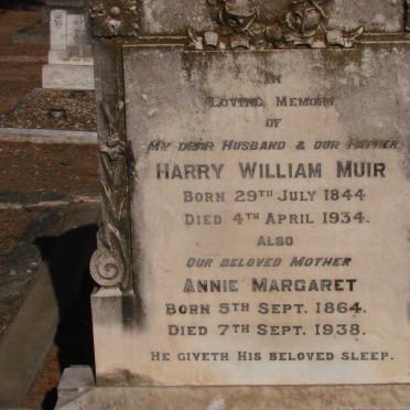MUIR Harry William 1844-1934 &amp; Annie Margaret 1864-1938