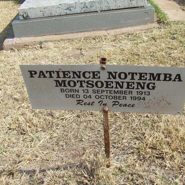 MOTSOENENG Patience Notemba 1913-1994