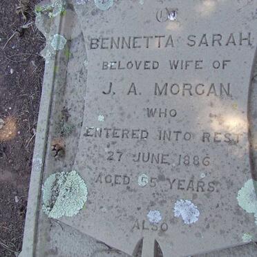 MORGAN Bennetta Sarah -1886 :: MORGAN Bennetta Witheridge -1877