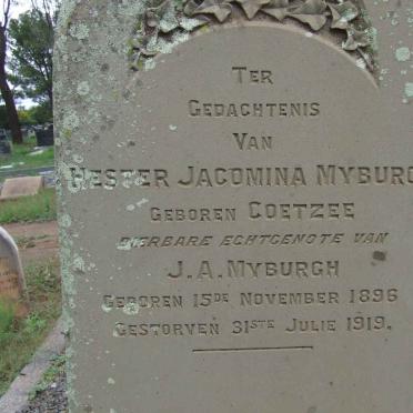 MYBURGH Hester Jacomina nee COETZEE 1896-1919