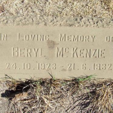 McKENZIE Beryl 1923-1932