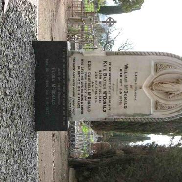 McDONALD William -1906 &amp; Kate Baxter 1851-1911 :: McDONALD Colin Campbell -1916 :: McDONALD Flora 1894-1973