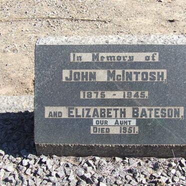 McINTOSH John 1875-1945 :: BATESON Elizabeth -1951