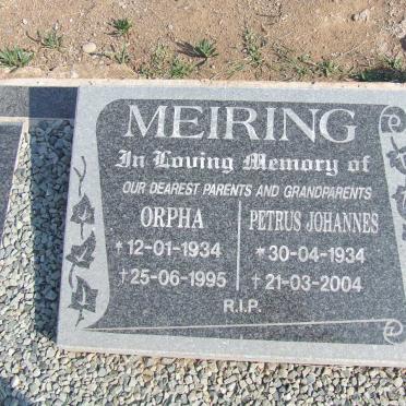 MEIRING Petrus Johannes 1934-2004 &amp; Orpha 1934-1995