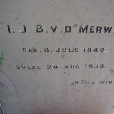 MERWE I.J.B., v.d. 1840-1930