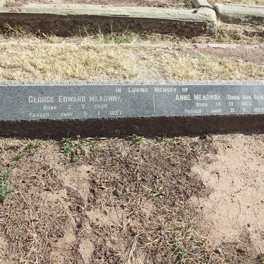 MEADWAY George Edward 1856-1927 &amp; Anne VAN RENEN 1862-1952