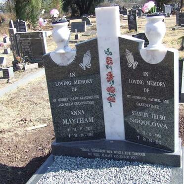 NGQOLOWA Stanley Thuso 1958-2010 &amp; MAYTHAM Anna 1933-1984