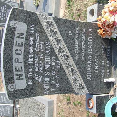 NEPGEN Andries Nicolaas 1927-1990 &amp; Johanna Isabella NAGEL 1934-2005