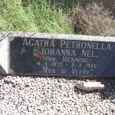 NEL Agatha Petronella Johanna nee HENNING 1873-1956