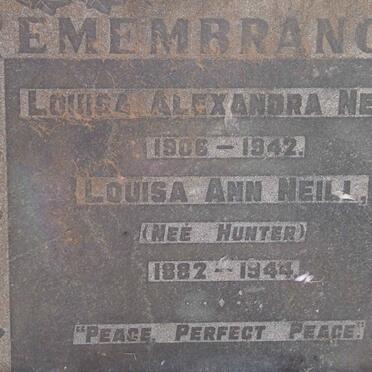 NEILL Louisa Alexandra 1906-1942 :: NEILL Louisa Ann nee HUNTER 1882-1944