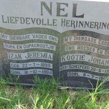 NEL Izak Jeremia 1899-1984 &amp; Kootie Johannes SCHEEPERS 1902-1968