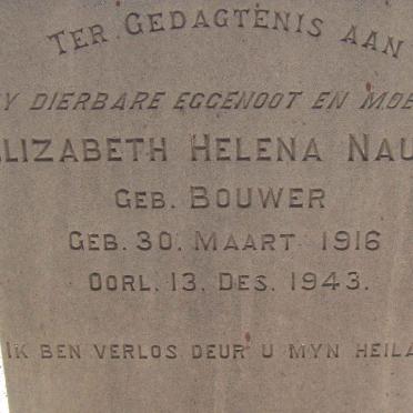 NAUDE Elizabeth Helena nee BOUWER 1916-1943