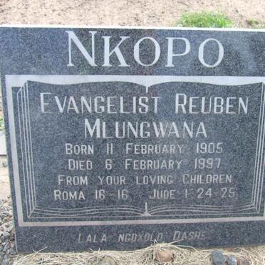 NKOPO Evangelist Reuben Mlungwana 1905-1997