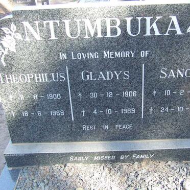 NTUMBUKA Theophilus 1900-1969 &amp; Gladys 1906-1989 :: NTUMBUKA Sango 1938-1992