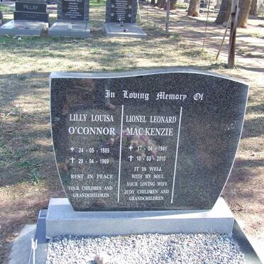 O'CONNOR Lilly Louisa 1889-1969 :: MACKENZIE Lionel Leonard 1941-2010