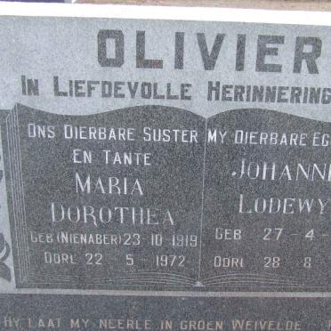 OLIVIER Johannes Lodewyk 1918-1971 &amp; Maria Dorothea NIENABER 1919-1972