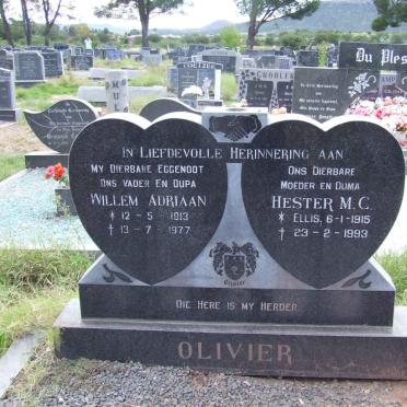 OLIVIER Willem Adriaan 1913-1977 &amp; Hester M.C. ELLIS 1915-1993