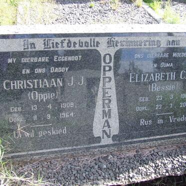 OPPERMAN Christiaan J.J. 1909-964 &amp; Elizabeth C.J. 1911-2001