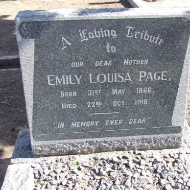 PAGE Emily Louisa 1866-1918