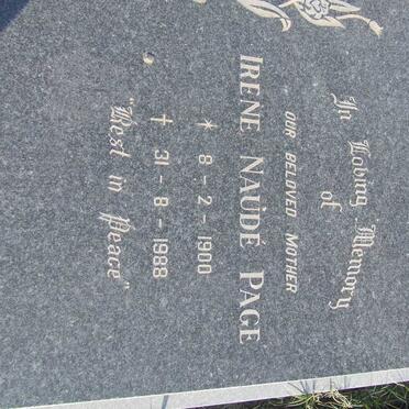 PAGE Irene Naude 1900-1988