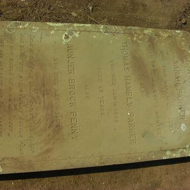 PARKER Thomas Hambly -1889 &amp; Sarah -1882 :: PENNY Aunjer Brock -1862