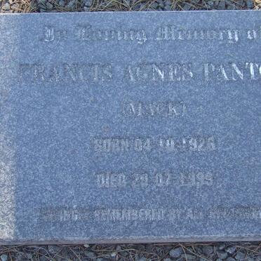 PANTON Francis Agnes 1926-1999